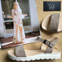 Замшеві босоніжки бежевого кольору Арт. 10-5