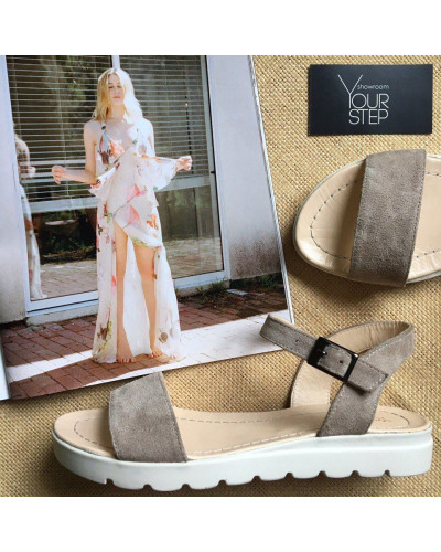 Замшеві босоніжки бежевого кольору Арт. 10-5