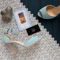 Босоніжки з блакитної замші на підборах Арт. 95-6/42Serebro