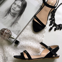 Босоніжки з замші чорного кольору Арт.: 01-9F