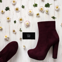 Ботильоны из бордового велюра Арт.  951-1Ок