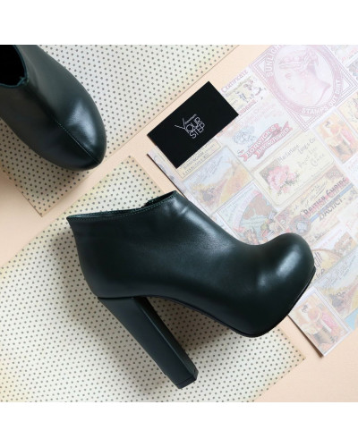 Ботильоны темно-зеленого цвета на обтяжном каблуке Арт. 951-3ОК