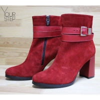 Ботильоны из красного велюра Арт. 52-3Ок-53738