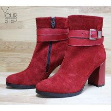 Ботильоны из красного велюра Арт. 52-3Ок-53738