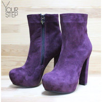 Ботильоны из бордового велюра Арт.  951-1Ок