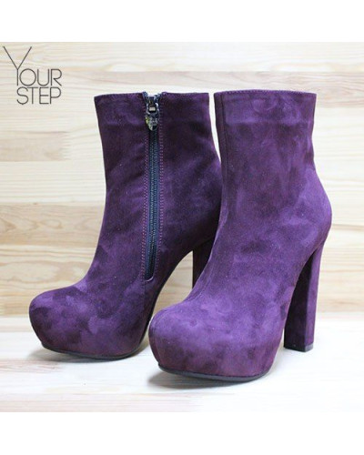 Ботильоны из бордового велюра Арт.  951-1Ок