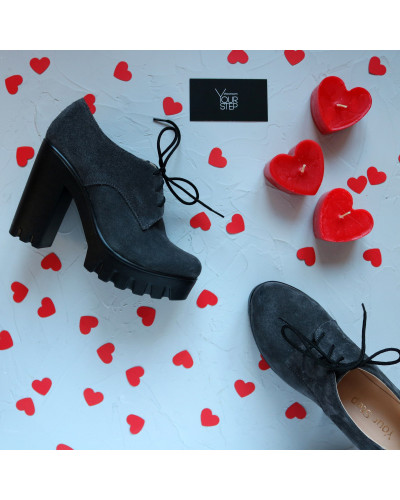 Замшевые ботильоны в сером цвете Арт. 18-9