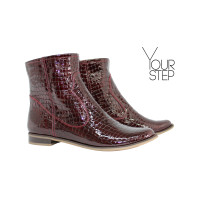 Ботинки из натуральной лаковой кожи под рептилию Арт. 12-19F/12