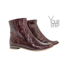 Ботинки из натуральной лаковой кожи под рептилию Арт. 12-19F/12
