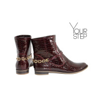 Ботинки из натуральной лаковой кожи под рептилию Арт. 12-19F/12