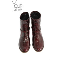 Ботинки из натуральной лаковой кожи под рептилию Арт. 12-19F/12