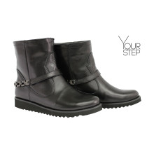 Ботинки из черной кожи со съемным ремешком Арт. 12-19F