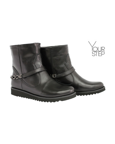 Ботинки из черной кожи со съемным ремешком Арт. 12-19F