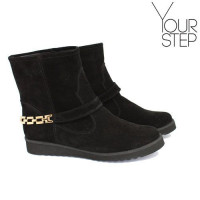 Ботинки из черной замши со съемным ремешком Арт. 12-19F