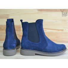 Челсі із натуральної замші синього кольору 12-1(Sn4)