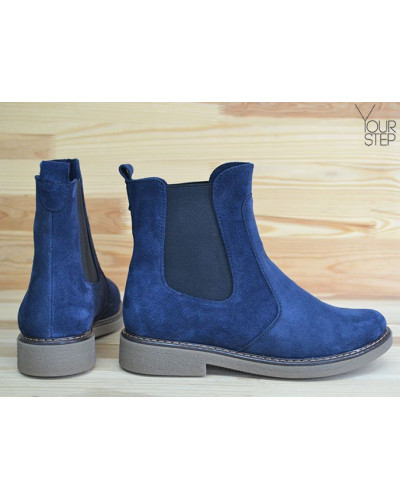 Челсі із натуральної замші синього кольору 12-1(Sn4)