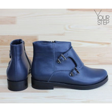 Ботинки из синей кожи с пряжкой Арт. 12-26V