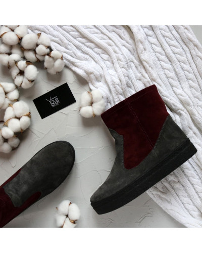 Ботинки из натуральной замши двух цветов Арт. 12-19Ls