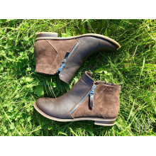 Черевики зі шкіри та замші кольору шоколад зі змійками Арт. 235-2/12