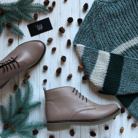 Черевики з бежевої шкіри Арт. 12-20(Sn4)