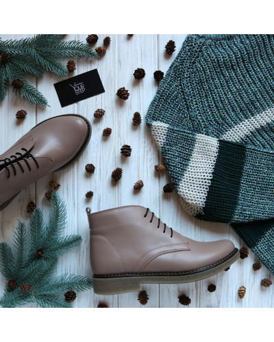 Черевики з бежевої шкіри Арт. 12-20(Sn4)