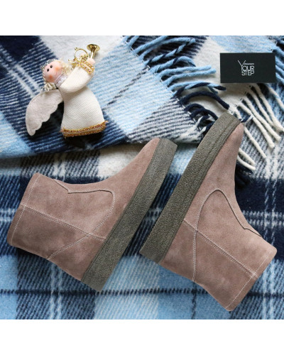 Ботинки из замши цвета капучино Арт. 12-19Ls