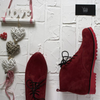 Черевики із червоної замші Арт. 12-20Se