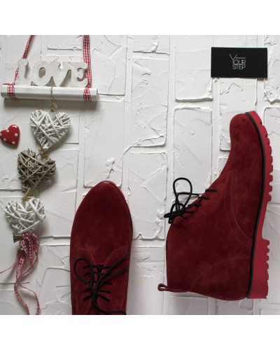 Черевики із червоної замші Арт. 12-20Se