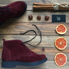 Черевики із бордової замші Арт. 12-20(Sn4)