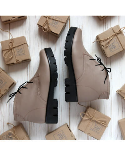 Черевики з бежевої шкіри Арт. 12-5(S2)