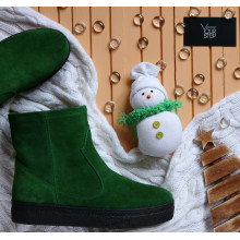 Ботинки из ярко-зеленой замши Арт. 12-19Ls