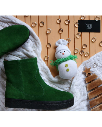 Ботинки из ярко-зеленой замши Арт. 12-19Ls