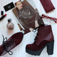 Ботинки бордового цвета Арт. 18-10Al4-0010