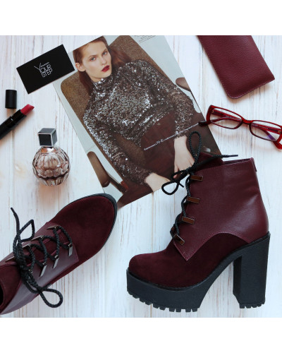 Ботинки бордового цвета Арт. 18-10Al4-0010