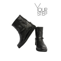 Ботинки из черной кожи со съемным ремешком Арт. 12-19F