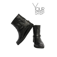 Ботинки из черной кожи со съемным ремешком Арт. 12-19F