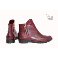 Ботинки из бордовой кожи со змейками Арт. 12-21(М6) 