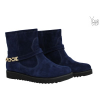 Ботинки из синей замши со съемным ремешком Арт. 12-19F