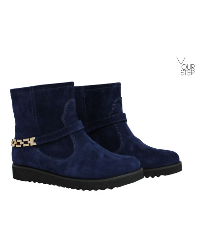 Ботинки из синей замши со съемным ремешком Арт. 12-19F