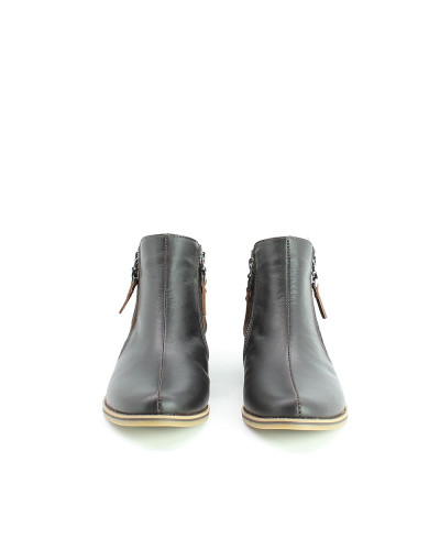 Черевики зі шкіри та замші кольору шоколад зі змійками Арт. 235-2/12