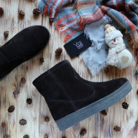 Ботинки из замши цвета шоколад Арт. 12-19Ls