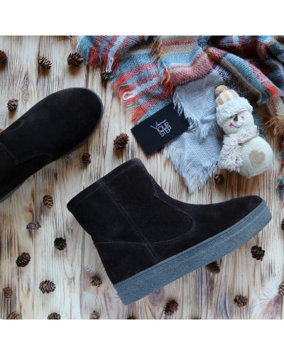 Ботинки из замши цвета шоколад Арт. 12-19Ls