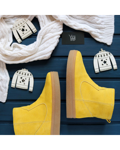 Ботинки из ярко-желтой замши Арт. 12-19Ls