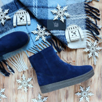 Ботинки из ярко-синей замши Арт. 12-19Ls