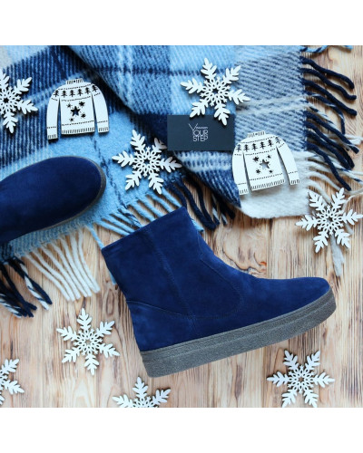 Ботинки из ярко-синей замши Арт. 12-19Ls