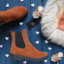 Челсі із натуральної замші рудого кольору 12-1(Sn4)