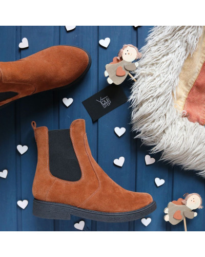 Челсі із натуральної замші рудого кольору 12-1(Sn4)