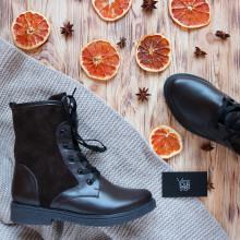 Ботинки цвета шоколад со шнуровкой Арт. 12-6(Sn4)