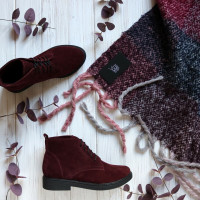 Черевики із бордової замші Арт. 12-20(Sn4)