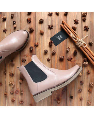 Бежеві челсі з натуральної шкіри 12-1(Sn4)